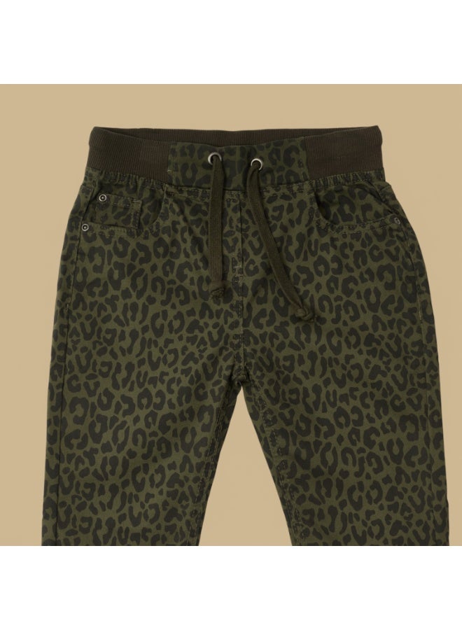 MARWAN Girls Printed Long Pant with Rib Waist and Drawstring - Image 3